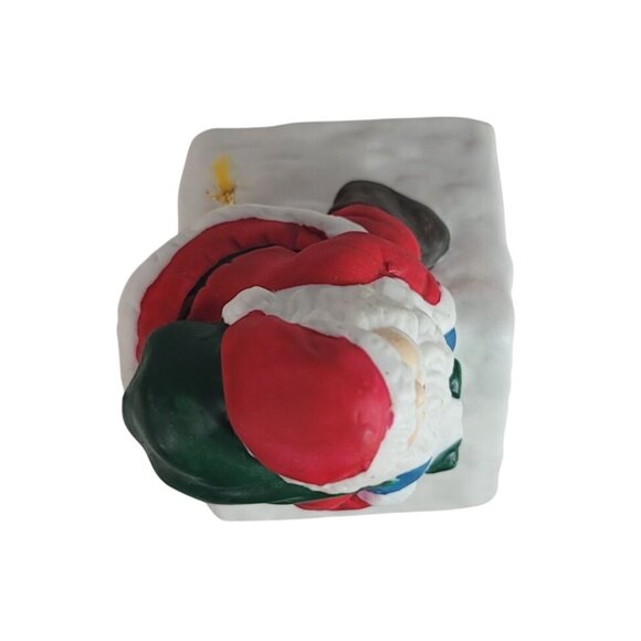 Home Trends Porcelain Birdhouse Dinner Bell 5.5" Santa Claus Christmas Snow NEW - Picture 7 of 11